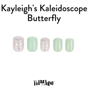 Red Aspen Kaleidoscope Butterfly Press-On Nails